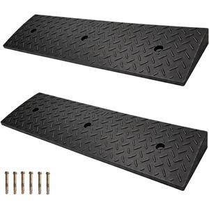 Curb Ramps for Sidewalks 2" Rise Rubber Curb Ramps Threshold Ramp for Driveway Shed Ramp for Riding Mower Garage Ramp Door Threshold Ramp for Wheelchair 7000lbs Capacity