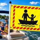 Child On Board Boat Safety Flag High Visibility Warning Flag for Kids & Children on Boats, Neon Yellow Double-Sided UV Resistant Marine Flag, 12x18 Inch for Pontoon, Jet Ski, Kayak & Fishing Boats