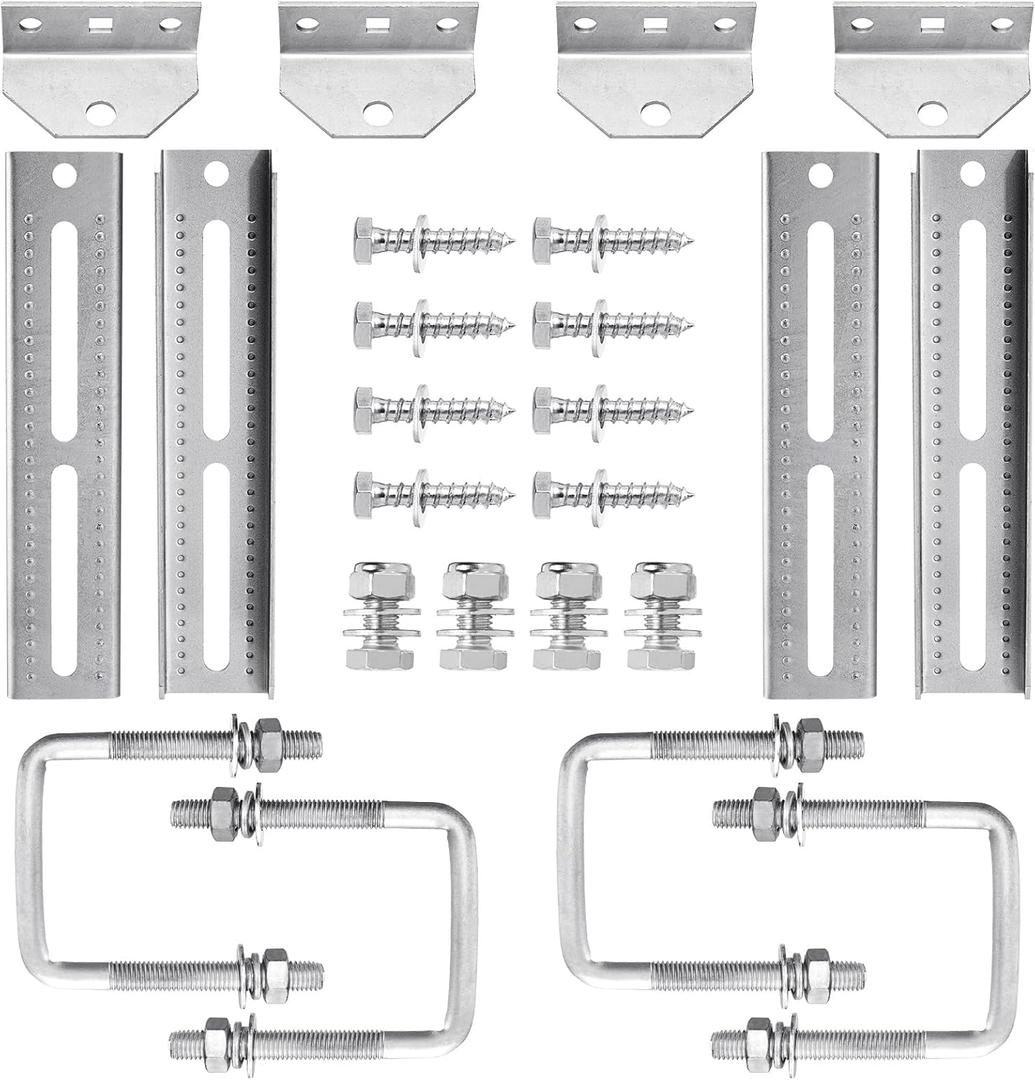 4 Pack 8"/10"/12" Boat Trailer Bunk Brackets for 1.5" x 3", 2" x 3", 3" x 3" Boat Trailer Crossmember