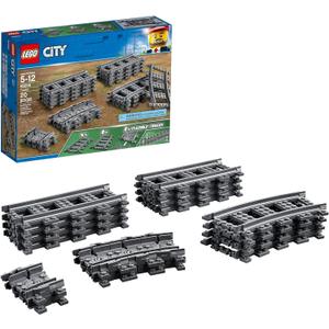 LEGO City Tracks - Train Track Expansion Set - Additional 20 Pieces Compatible with Our Sets - 8 Straight, 4 Curved, & 8 Flexible Tracks - 60205