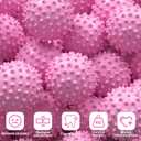 4 x Apasiri Interactive Dog Toys for Large & Medium Dogs: 3.5" Bacon Flavored Squeaky Balls for Dogs, Tough Durable Spiky Rubber Bouncy Dog Toys Balls, Floating Outdoor Fetch Dog Toy, Pink Dog Balls Gifts
