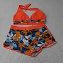 FEOYA Women Swimsuits Two Piece Bikini Sets Sexy Swimsuit Lace-up Printed Swimsuit L