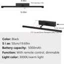 Picture Light for Wall Battery Operated, 20" Rechargeable Art Light with Remote and Timer for Painting, 9000mAh Wireless Wall Light for Display, Artwork, Portrait, Gallery, Black