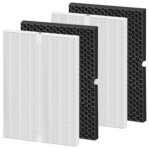 Colorfullife 2 Sets 116130 Replacement Filter H for Winix 5500-2 AM80 Plasmawave Air Purifier, 2 True HEPA Filter and 2 Activated Carbon Filter Combo Pack, Replacement Part 116130
