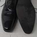 DECARSDZ Mens Faux Patent Leather Classic Lace-up Formal Oxford Tuxedo Dress Shoes, 9.5 Black