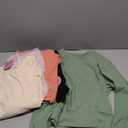 4 Pack Womens Long Sleeve Cropped Sweatshirts Crew Neck Loose Fit Pullover Thermal Tops Size, XS