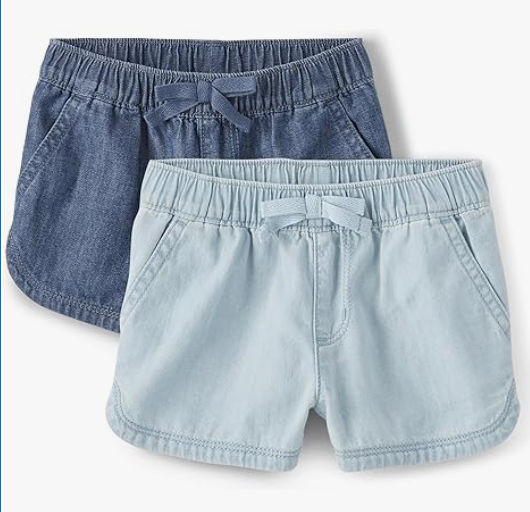 The Children's Place Baby Girls' and Toddler Pull on Chambray Shorts, Size 4T