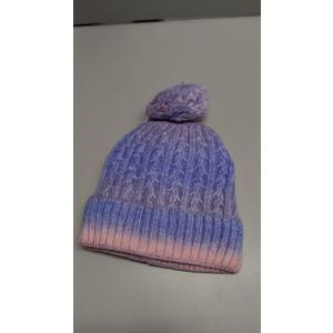 Girls Rainbow Pom Pom Beanies Winter Fleece Lined Knitted Ski Beanie Hat for Kids 7-12 Years