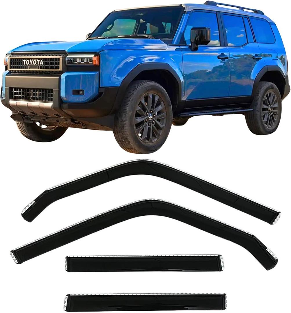2024-2025 in-Channel Rain Guards for Toyota Land Cruiser Side Window Visor Deflectors First Edition 1958 J250