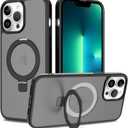 TORRAS Magnetic for iPhone 12 Pro Max Case & iPhone 13 Pro Max Case, 6.7", Compatible with MagSafe, Rugged Kickstand, Not-Yellowing Military-Grade Protection, Matte Black