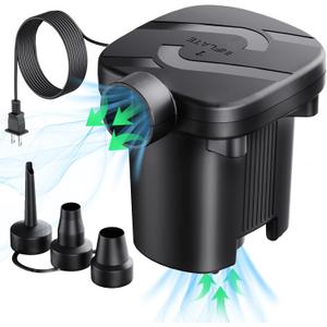 MAACOULD Electric Air Pump for Inflatables with 3 Nozzles | Portable, Easy to Use, Inflatable for Beds, Mattress, Pool Floats, Inflatable Pool, Snow Sled, AC110-120V