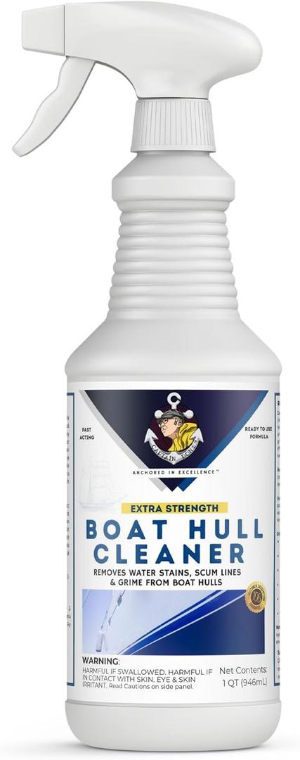 Captain Don's Boat Hull Cleaner  Marine-Grade Formula for Water Spot Removal and Fiberglass Stain Cleaning  Must-Have Boat Cleaning Supply (32 oz.)