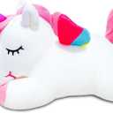 12" Unicorn Stuffed Animal, Cute Plush Toys for Kids, Soft Stuffed Animals Unicorn Plush Toy, Kawaii Plushies for Girls, Boys, Valentines, Birthday Gifts, Party Favors for Kids, Home Decor (Prone, White)