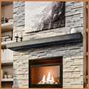 Avana Floating Fireplace Mantel - Handcrafted Wood, 72 Inches x 8 x 3, Gray Finish - Shelves for Over Fireplace (Grey)