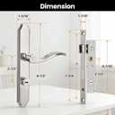 Flat Slot Storm Door Handle Complete Set, Mortise Keyed Lever Mount Latch with Deadbolt for Screen and Storm Doors, Polished Nickel