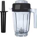 Blender Pitcher 32oz with Mini-Tamper, Dry Grains Container, Wet and Dry Blades,Compatible with Vitamix 5200 6300 VM0102 VM0197 etc blender, Small Blender Cup Jar