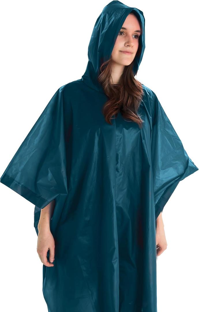 Coghlan's Rain Poncho: Lightweight, Waterproof, Reusable, Hooded Raincoat for Adults, Versatile Rain Gear for Men & Women, For Camping, Outdoor Activities and Travel, Blue