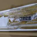 Teraves Reversible L Shaped Desk White - 66.1" Corner Gaming Computer Desk, Office Workstation Modern Home Study Writing Table, Marble Gold