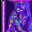 4 Pack Rechargeable Black Light Bar, 5000mAh Large Capacity Battery Powered Black Lights for Glow Party, Portable Blacklight Party Supplies for Uranium Glass, Fluorescent Poster, Bedroom, Halloween
