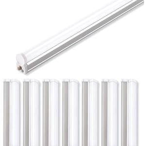 Barrina LED T5 Integrated Single Fixture, 4FT, 2200lm, 6500K (Super Bright White), 20W, Utility Shop Light, Ceiling and Under Cabinet Light, ETL Listed, Corded Electric with ON/Off Switch, 8 Pack