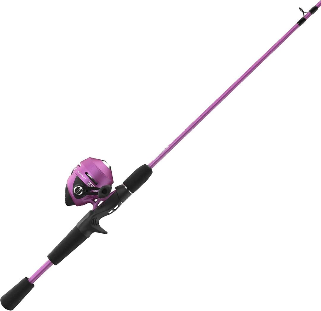 Zebco Slingshot Spincast Reel and Fishing Rod Combo, 2-Piece Fishing Pole, Right-Hand Retrieve, Pre-Spooled with 10-Pound Zebco Line, 30