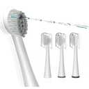 Replacement Brush Heads for Waterpik Sonic Fusion 2.0 - Flossing Toothbrush Head for Water pik with Color-Coded Rings & Hygienic Caps - 3 Pack White Soft Bristles - Compact Size