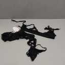 RSLOVE Women Lingerie Sets with Garter Belt 3 Piece Lace Teddy Babydoll Bodysuit (Medium, Black)