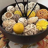 Qingbei Rina Black Decorative Balls for Bowls,Assorted Vase Filler for Centerpieces,Wicker Rattan Balls Decorative Orbs Woven Spheres,Spring Bowl Fillers for Home Decor Wedding