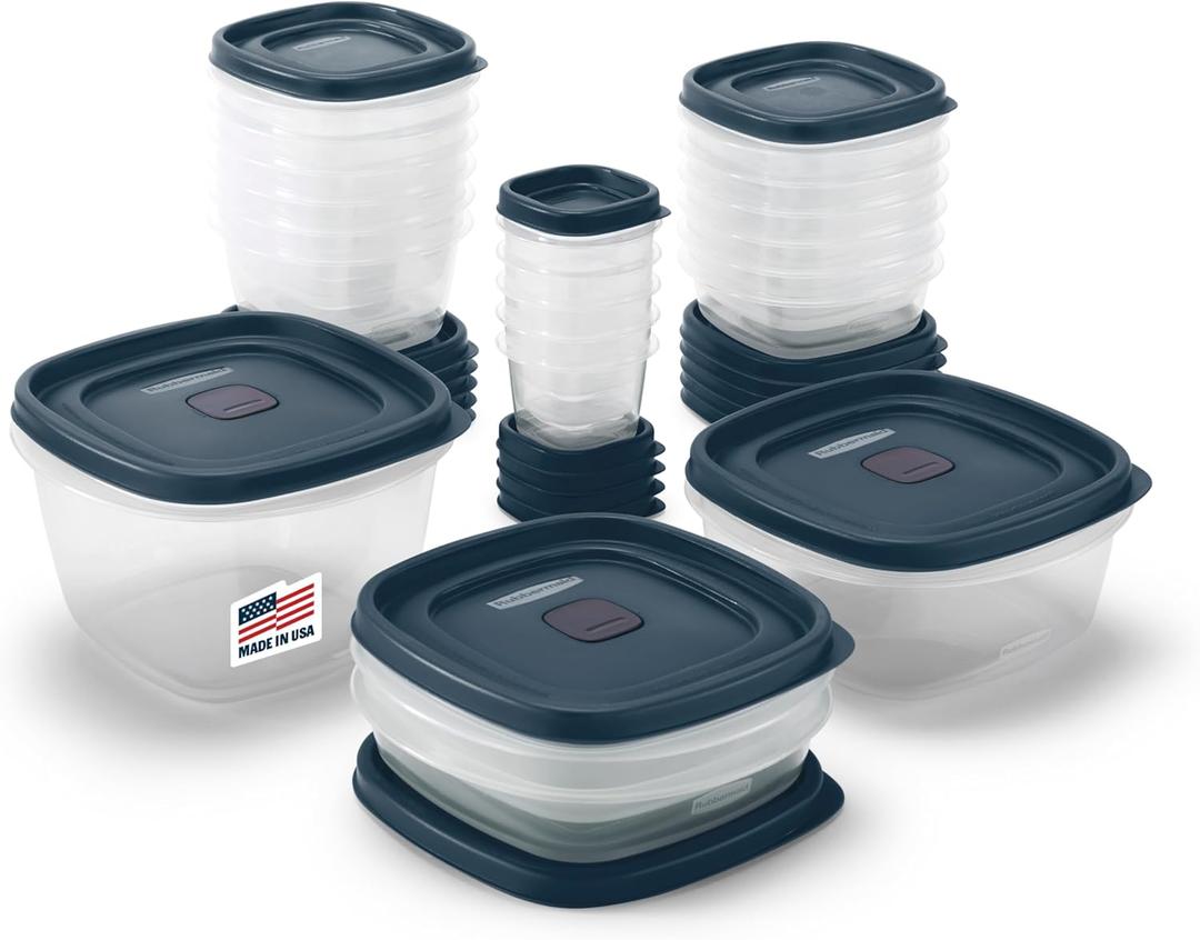 Rubbermaid EasyFindLids Food Storage Containers in Special-Edition Insignia Blue, 42 Piece