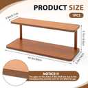 Yalikop 15.3'' 2 Tier Matcha Station Shelf Coffee Station Organizer Waterproof Bamboo Mug Holder Countertop Desk Flower Pot Holder Plant Stand Shelf Tea Coffee Bar Accessories for Kitchen Living Room