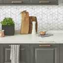 RoomMates TIL4245FLT StickTiles White Carrara Marble Hexagon Peel and Stick Tile Backsplash