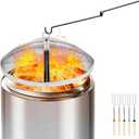Fire Pit Spark Screen Compatible with Solo Stove Yukon, 27 inch Stainless Steel Mesh Fire Pit Screen Shield for Solo Stove Yukon Accessories with Fire Poker & Toasted Marshmallow Sticks