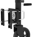 8" Spoke Wheel Trailer Jack, 10" Vertical Movement, 1500 lbs, for RV, Boat, Trailer and More, Black