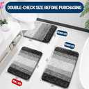 OLANLY Bathroom Rugs Sets 3 Piece, Soft Absorbent Microfiber Bath Mats and U-Shaped Contour Toilet Rug, Plush Shaggy Bath Mat Set for Bathroom (30"x20"+24"x16"+24"x20", Black)