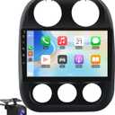 2G+64G 10 inch Touch Screen Car Radio Stereo for Jeep Compass Patriot 2010-2016 Android 13 CarPlay Android Auto Bluetooth with GPS Navigation