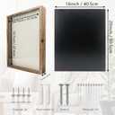 GraduationMall 16x20 Shadow Box Frame Solid Wood Glass Door Display Case with Linen Back and 6 Stick Pins,1.5 inches Interior Depth,Ideal for Memorabilia Pictures Flowers Medals Tickets