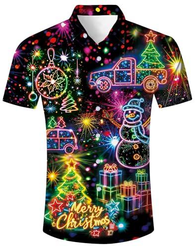 Happy New Year Hawaiian Shirt for Men ,Christmas Hawaiian Shirt, Size M