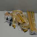 Laiensia Double Rods Garment Rack with Wheels, Clothing Rack for Hanging Clothes,4 Hooks, Multi-functional Bedroom Clothes Rack, Gold