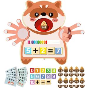 Preschool Learning Toys for Toddlers 3-5, Educational Math Counting Blocks with Fingers, Montessori STEM Sensory Board Games for Kids, for 2 3 4 Year Old Boys Girls