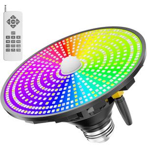 Smart Swimming Pool Light Bulb with Remote - RGBW LED for Inground & Above Ground Pools - 75W E26 Base, 12 Color Effects with Adjustable Speed/Brightness Control