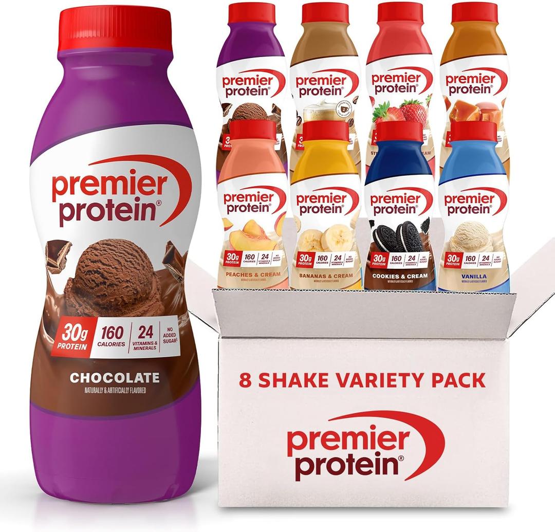 Premier Protein Shake, 8 Flavor Variety Pack, 30g Protein, No Added Sugar, 24 Vitamins & Minerals to Support Immune Health, 11 fl oz, 8 Pack, Best By: 10/05/2026