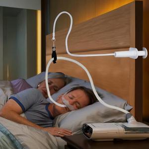 CPAP Hose Holder for Bed, CPAP Hose Hanger Avoid Buckling and Prevent Blockage, Adjustable Angle Arbitrarily Sleeping Accessories, CPAP Accessories Supplies for Bedside & Sleep, No Punching Required (White)