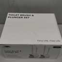 Lefree, 1 in 1 Toilet Brush and Plunger Set with Silicone Bristles, Plastic Material, Includes Holder, White/Black, for Deep Cleaning