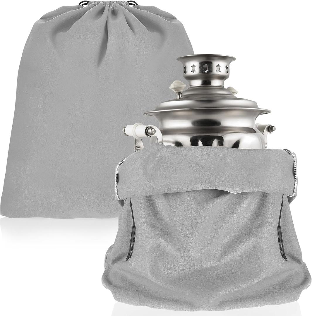 Shappy 2 Pcs Anti Tarnish Cloth Bag for Silver Storage 18 x 18 Inch Fabric Silver Protection Bags for Jewelry, Flatware, Trays (Grey)