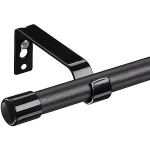 YeYeBest Curtain Rod, 15" of 105" for Windows Small Curtain Rod Set, Modern Simplicity Décor Style 5/8 Inch Metal Pole Heavy Duty Rods with Brackets Black