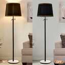 Lamp Shades Set of 2, Drum Lampshade 10 Inches Height, Lampshades for Table Lamp, Floor Lamp, Pendant Light, Grey Lampshades,Harp Holder Included (Black,Gold)
