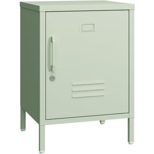 Metal Nightstand Modern End Side Table Steel Bedside Storage CaB0DK925YNbinet with Shelf Easy Assembly for Living Room Bedroom （15.8”W x 15”D x 22.5”H ）
