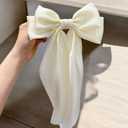 Fashion Hair Pins For Women, Elegant Bow Ribbon Hair Clip, Hair Accessories For Girls, Bowtie Hair Clip, Gift For Her (White)