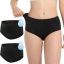 Carer Incontinence Underwear for Women Washable Leak Proof Underwear for Women Reusable Bladder Leak Underwear for Womens Incontinence Postpartum Leakage Protective Panties 50ML to 100ML, 2 Pack, M