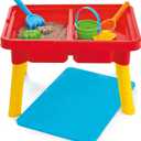 Toddler Sensory Kids Table with Lid | Sensory Bin | Kidoozie | Mega Block Compatible Lid | Indoor Outdoor Use , Red, G02521 17 x 12.5 x 11 inches